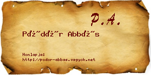 Pödör Abbás névjegykártya